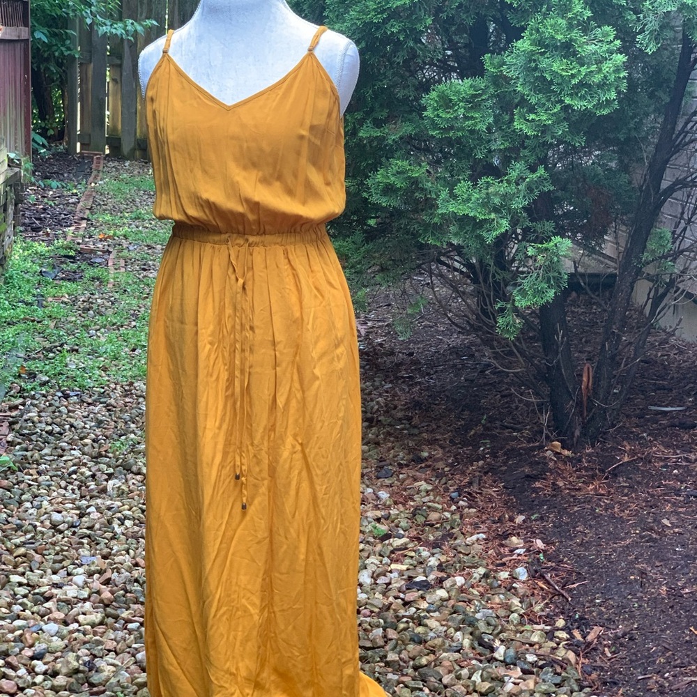 Forever 21 Yellow Sundress Maxi with Spaghetti Straps